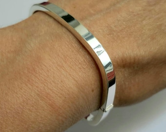 Quadratischer Silberarmreif Armband aus Sterlingsilber, Unisex-Armreif Quadratischer Armreif Quadratisches Armband Schlichter Armreif Silberarmreif Quadratischer Armreif