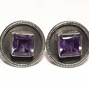Amethyst earrings 925 Sterling silver earrings Amethyst stud earrings Amethyst studs Amethyst gemstones earrings Amethyst jewelry 925 Silver
