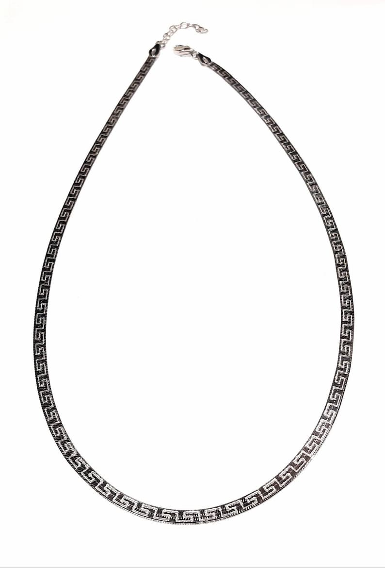 Herringbone Necklace Flat Snake Chain 925 Sterling Silver Etsy