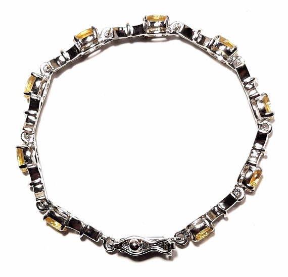 Citrine Bracelet 925 Sterling Silver Bracelet Platinum Plated Silver Citrine Gemstones Bracelet Citrine Jewelry Sterling Silver Jewelry Etsy Canada