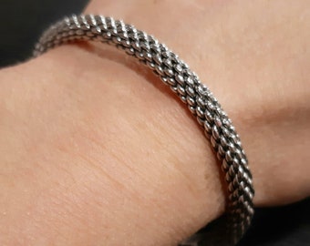 Byzantine bracelet Sterling silver Byzantine chain bracelet Interwoven bracelet Braided bracelet Weaved silver bracelet Rope chain bracelet
