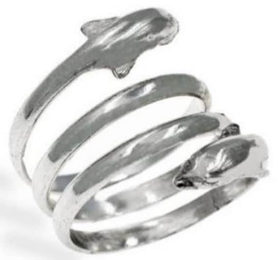 Dolphin Ring Adjustable Wrap Sterling Silver Dolphin Ring Adjustable Wrap Sterling Silver