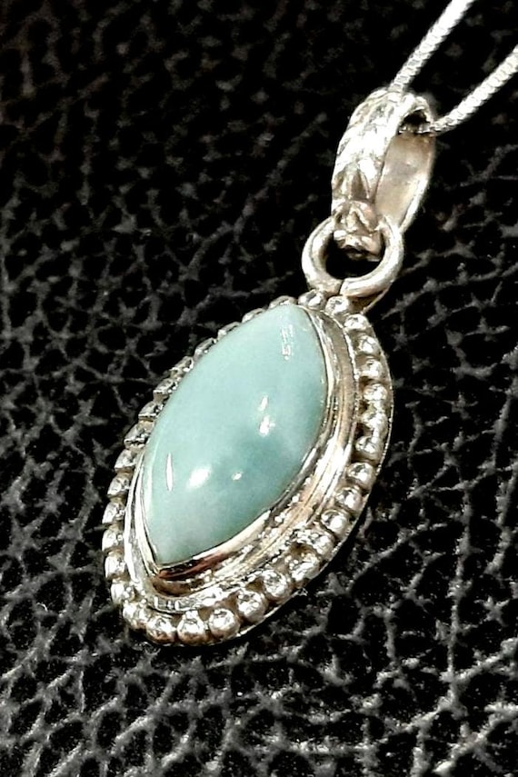 Larimar necklace 925 Sterling silver necklace Larimar gemstone necklace Larimar pendant Larimar pendant Larimar jewelry 925 Silver jewelry