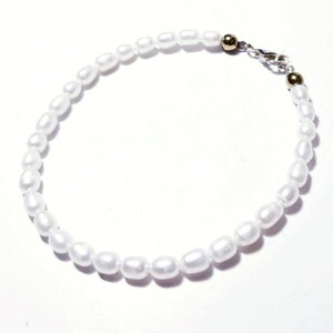 Pearl bracelet 925 sterling silver Freshwater pearl bracelet Natural pearls bracelet June birthstone White pearls jewelry Bridal bracelet