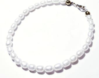 Pulsera de perlas de plata de ley 925 Pulsera de perlas de agua dulce Pulsera de perlas naturales Piedra de nacimiento de junio Joyería de boda Pulsera nupcial