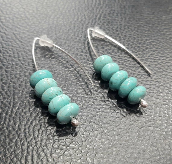 Turquoise Earrings 925 Sterling Silver Earrings Turquoise Dangle