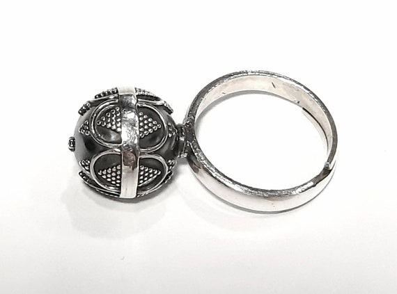 Chime Ball Ring 925 Sterling Silver Adjustable Harmony Ball