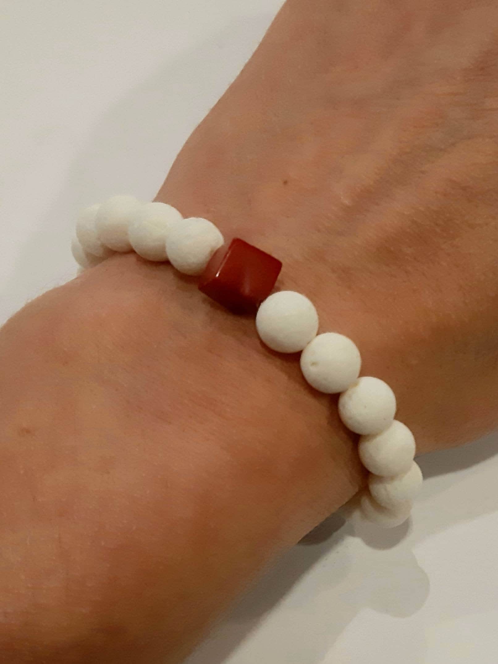 Coral bracelet White coral bracelet Natural coral bracelet Etsy