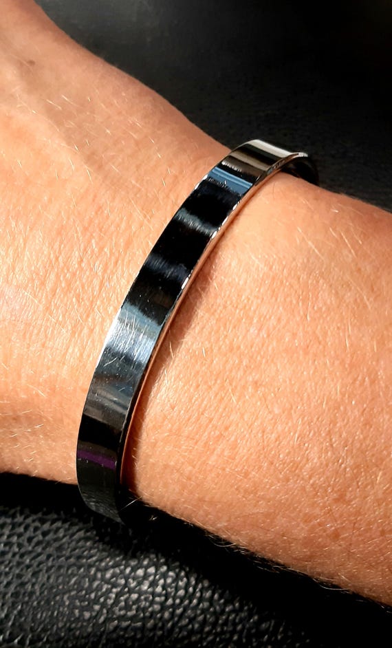Wide Bracelet 925 Sterling Silver Bracelet Adjustable Bangle