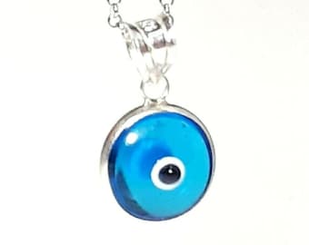 Collar de mal de ojo Collar de plata de ley 925 Colgante de mal de ojo turquesa Mati griego Amuleto de buena suerte Joyas de mal de ojo Joyas de protección