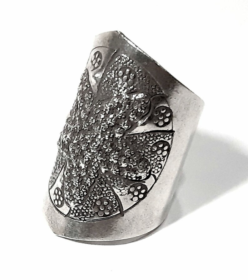 Sjöstjärnering 925 sterlingsilverband Justerbart öppet band Bred ring Lång silverring Inlindad ring Boho stor ring 925 silversmycken bild 10