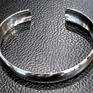 Wide cuff 925 Sterling silver bracelet Adjustable cuff bracelet Unisex bracelet Wide silver cuff Plain cuff Wide open bangle Mens bracelet image 1
