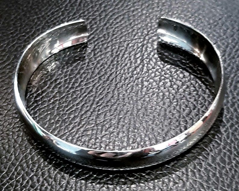 Wide cuff 925 Sterling silver bracelet Adjustable cuff bracelet Unisex bracelet Wide silver cuff Plain cuff Wide open bangle Mens bracelet image 1