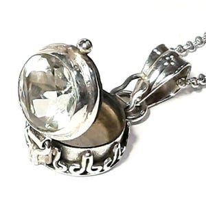 Yellow amethyst photo locket necklace 925 Sterling silver locket pendant Poison box pendant Yellow amethyst gemstone locket Amethyst locket