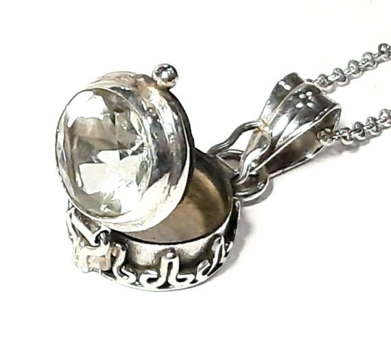 Yellow amethyst photo locket necklace 925 Sterling silver locket pendant Poison box pendant Yellow amethyst gemstone locket Amethyst locket