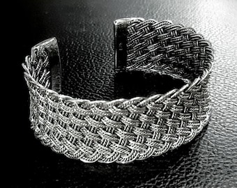 Bysantinskt armband Bysantinskt kedjearmband i sterlingsilver Sammanvävt armband Flätat armband Vävt silverarmband Repkedjearmband