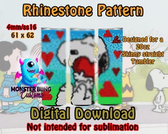 Rhinestone tumbler pattern! Snoop couldn’t look any cuter! 4mm - 20oz tumbler digital download