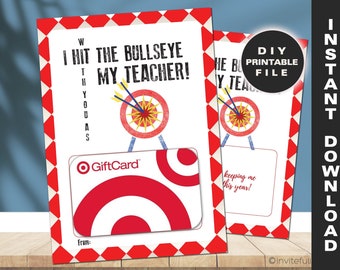 Target Gift Card for Teacher,Printable Teacher Gift,Back to School gift card,Last Day Gift,Teacher Apprecitaion Target Gift Card Holder