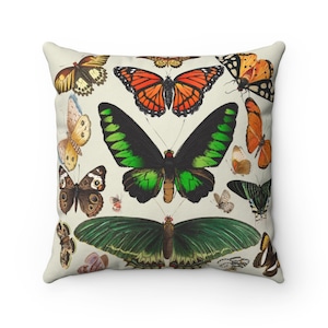 Vintage Botanical Butterflies Monarch Butterfly Pattern Cushion Cover Decorative Pillow Gift For Mom
