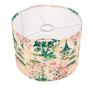 Chinoiserie Pagoda Lamp Shade, Asian Accent Interior Light Shade, Mother&#39;s Day Gift For Her Birthday Present, Pendant Floor Lampshade