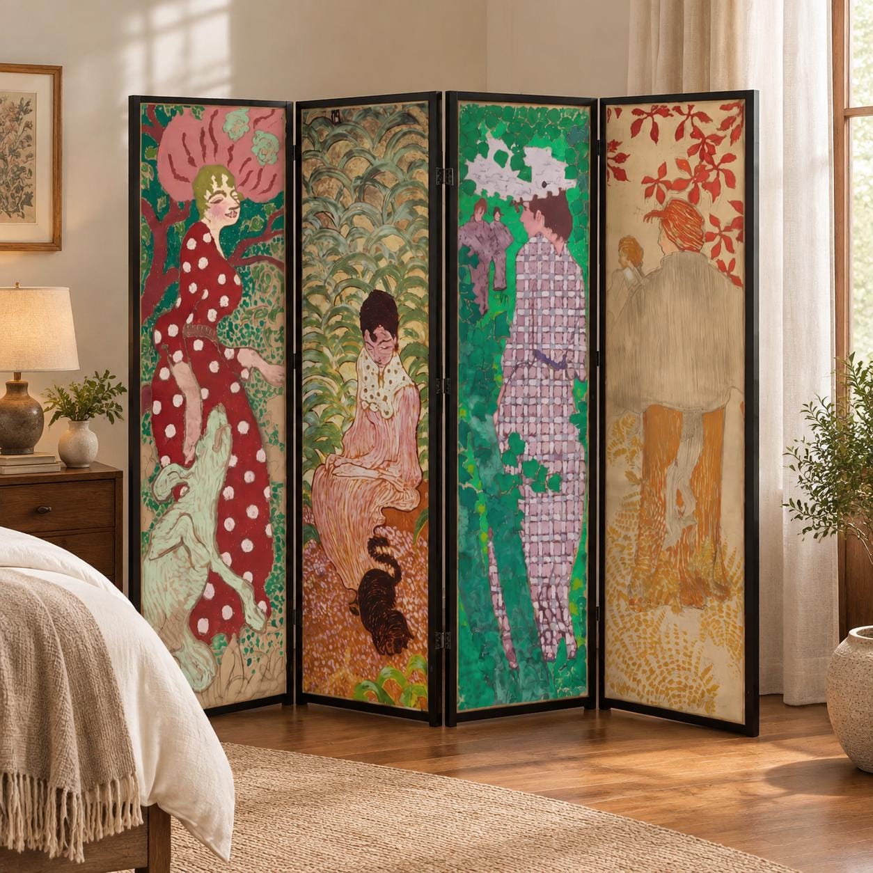 Vintage Room Divider Screen 3 Panel - Etsy