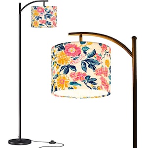 Summer Garden Floral Arc Floor Lamp (Made in USA), Table Lampshade, Pendant Lamp Shade