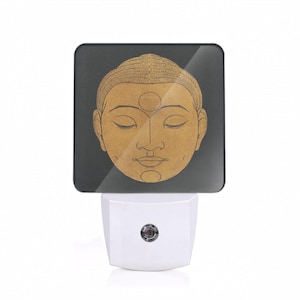 Buddha LED Night Light, Buddha Head Asian, Buddhist, Zen, Yoga Meditation Themed Gift Wall Plug Accent Light