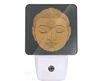 Buddha LED Night Light, Buddha Head Asian, Buddhist, Zen, Yoga Meditation Themed Gift Wall Plug Accent Light