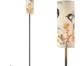 Japanese Birds Floor Lamp (Made in USA), Ukiyo-e Standing Lamp, Housewarming Gift