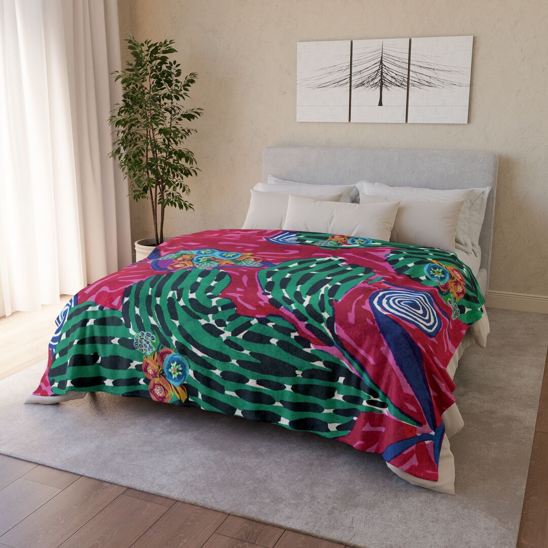 Seguy Pattern Colorful Séguy Pattern Soft Blanket, Interior Decoration, Wedding Gift ...