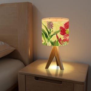 Colourful Floral Tripod Table Lamp