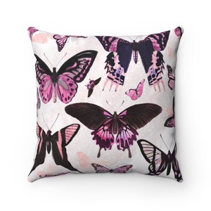 Pink Butterflies Pattern Cushion Cover Pillow Decorative Pillow Gift For Mom