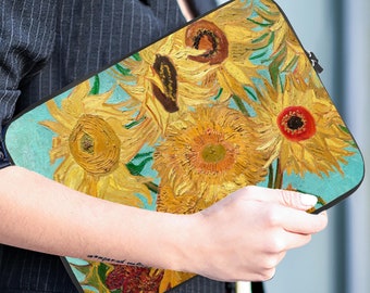 Van Gogh Yellow Sunflowers Laptop Sleeve, MacBook Pro Case 10inch, 12 inch, 13, 15 inch, 17 inch, Back to School Gift for Her, Birthday Gift