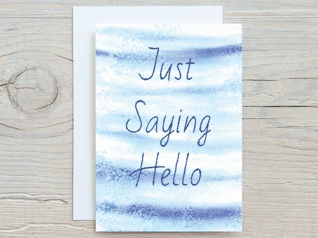 Just Saying Hello Card Etsy UK