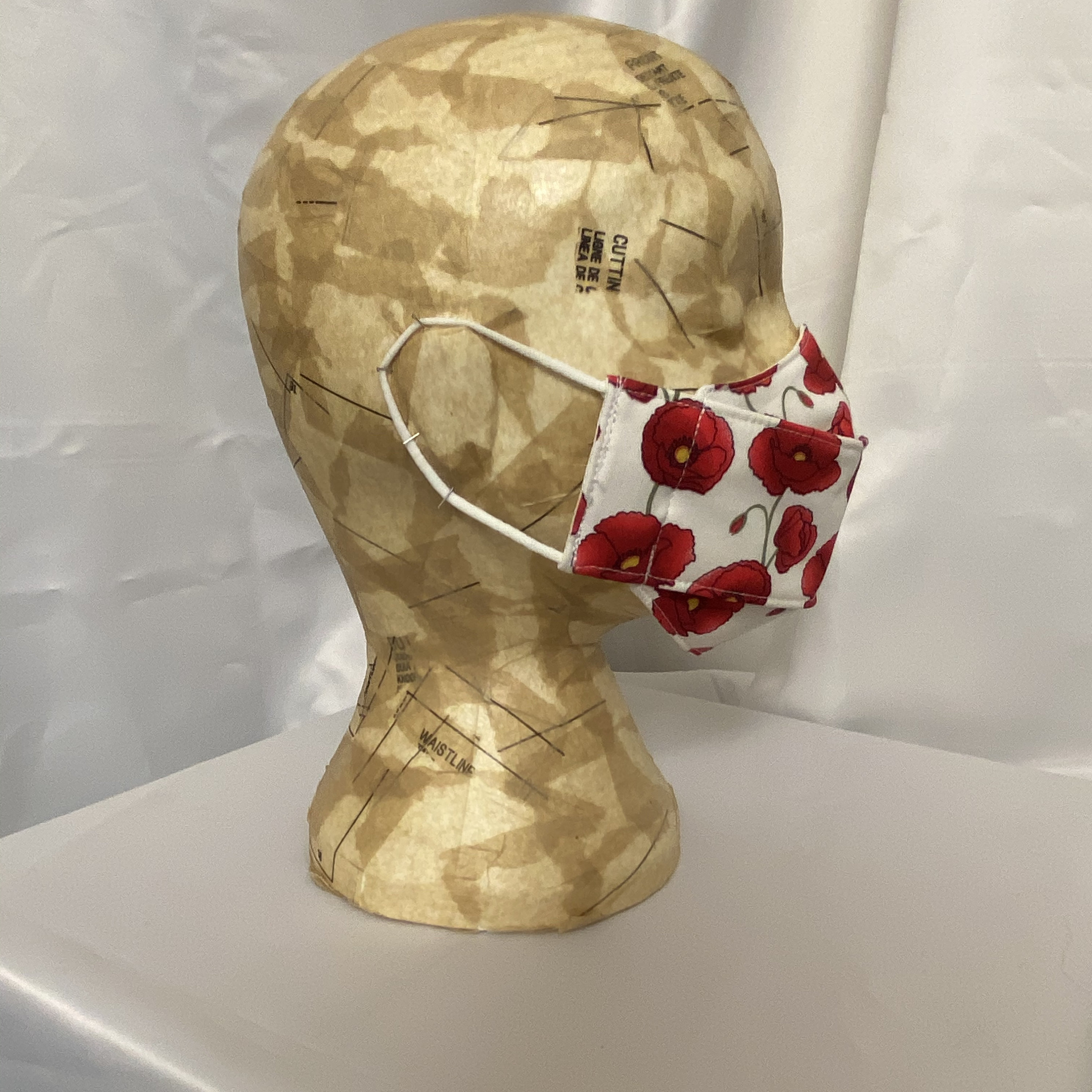 Face Mask Poppy Mask Poppies Mask structured mask 3 layer Etsy