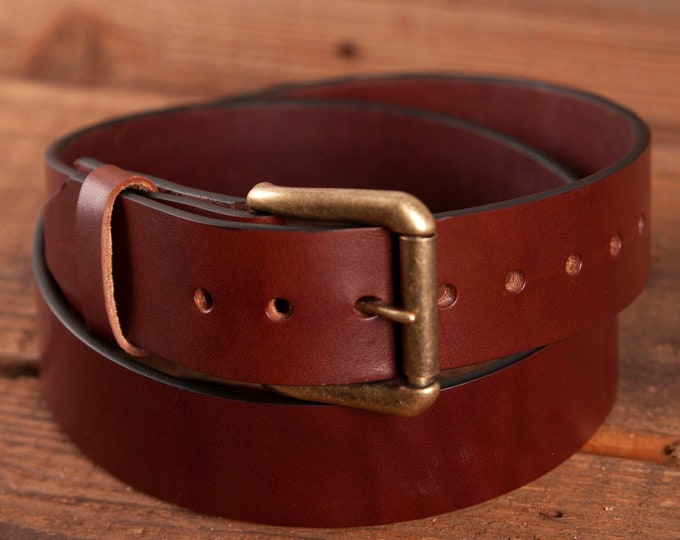 Leather Belt Full Grain Leather Belt Brown Leather Belt Etsy