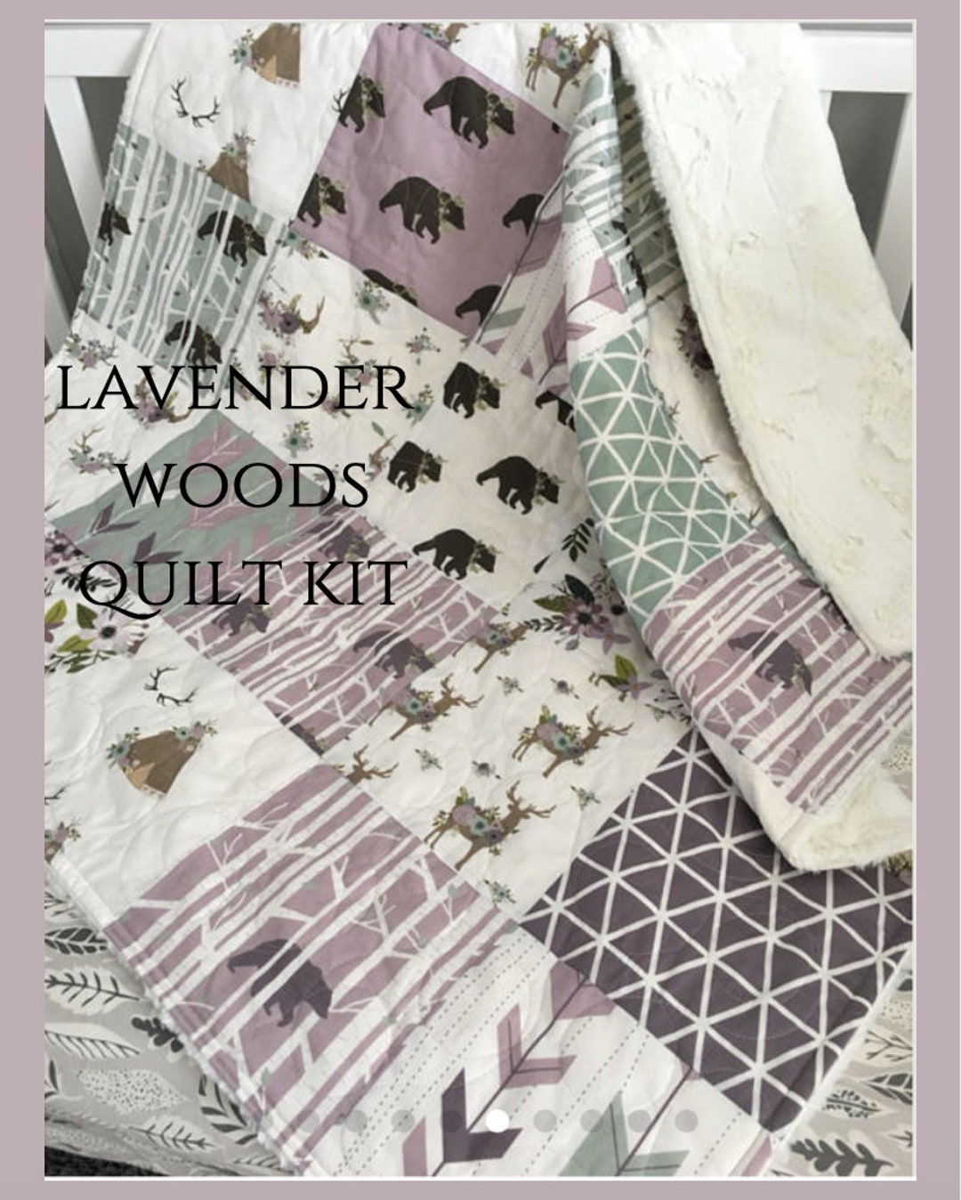 Lavender Woods Baby Quilt Kit Sewing Kit Pre Cut Quilt Kit Etsy