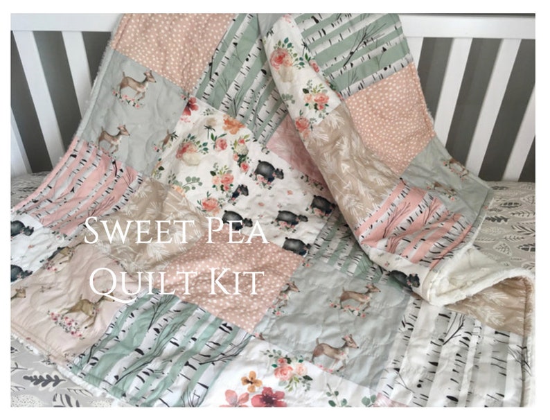 sale & clearance Sweet Pea Quilt Kit Sewing Kit Pre Cut Quilt Kit Baby