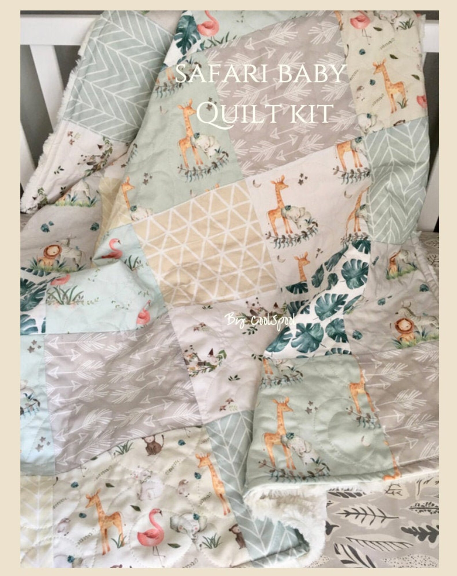 Safari Baby Quilt Kit Sewing Kit Pre Cut Quilt Kit Baby Etsy