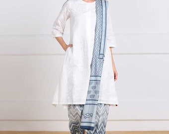 Long Linen Dress/Organic Cotton/Long Tunic/Pocket Shirt Dress/Summer/Kurta with Palazzo/Ethnic.