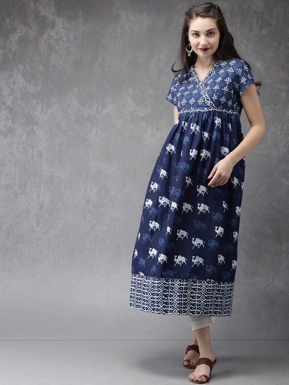 Ethnic Pure Cotton Batik Print Kurta/ Tunic/ Summer Wear/ | Etsy