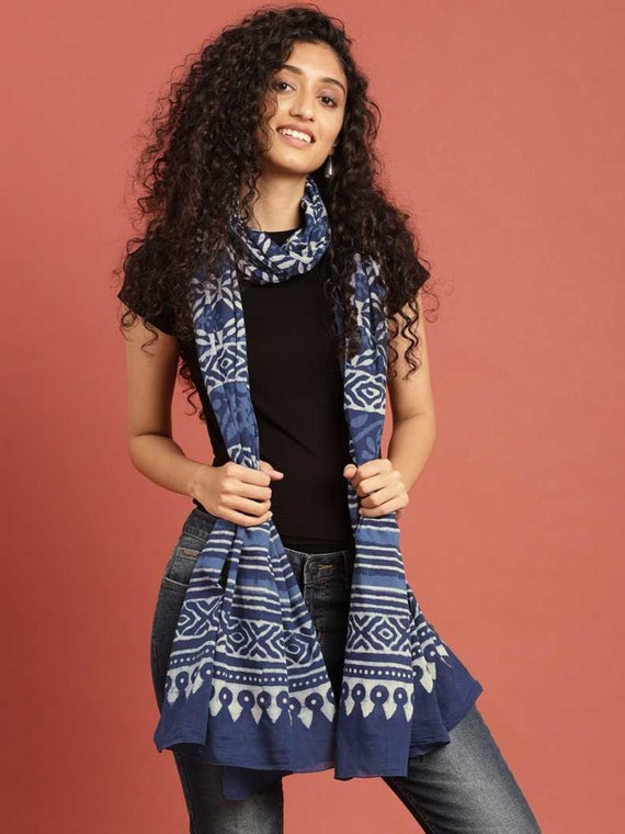 Women Indigo Hand Block Printed Sustainable Pure … - image 1