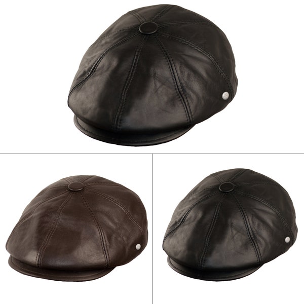 Newsboy Hats for Men Baker boy Leather Hat Panel Cap Irish Flat Caps