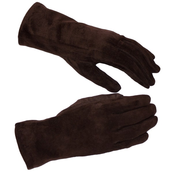 Suede Nappa Leather Gloves Womens Winter Gloves Wool Soft Brown Leather Lambskin