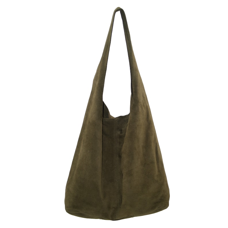 ZIPPER CLOSURE on TOP Leather Bag Handbag Shopper Suede - Etsy