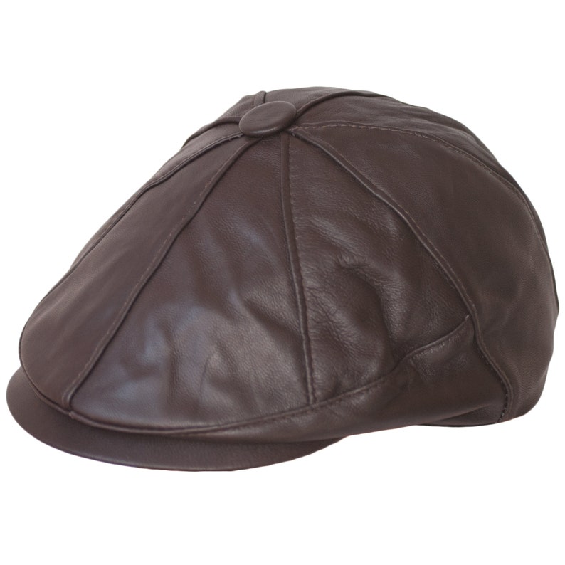 Newsboy Cap Bakerboy Leather Hat 8 Panel Flat Cap Cabby Dai Etsy