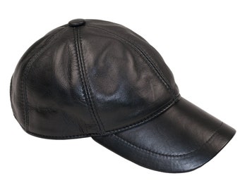 Genuine Leather Baseball Cap Precurved Snapback 3 colours