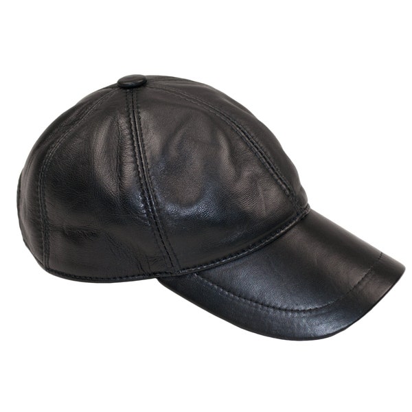 Fitted Genuine Leather Baseball Cap By Levine Hat Co – Men’s, New With Tags