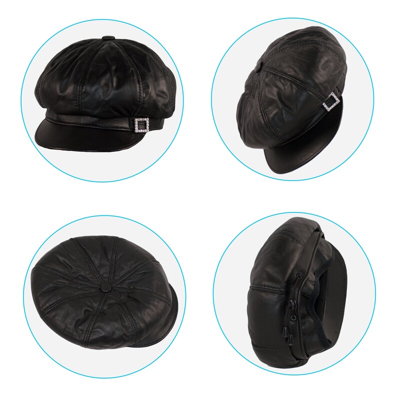 Womens Big Bakerboy Cap Leather Hat Newsboy Vintage Slouchy Etsy