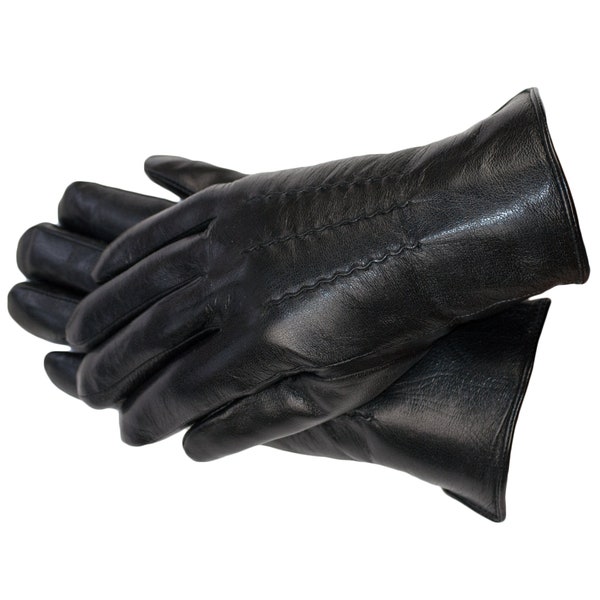 Gants en cuir Nappa pour hommes, gants d'hiver en laine, cuir noir souple, peau d'agneau de haute qualité, Extra épais